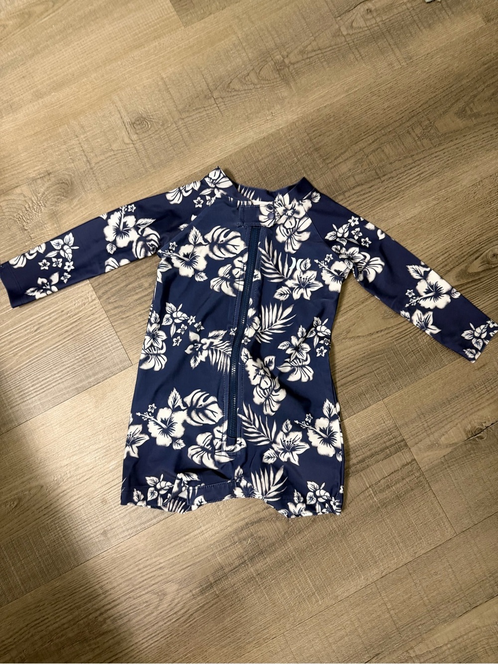 Baby Hurley Navy Blue Floral Rash Guard Swimsuit